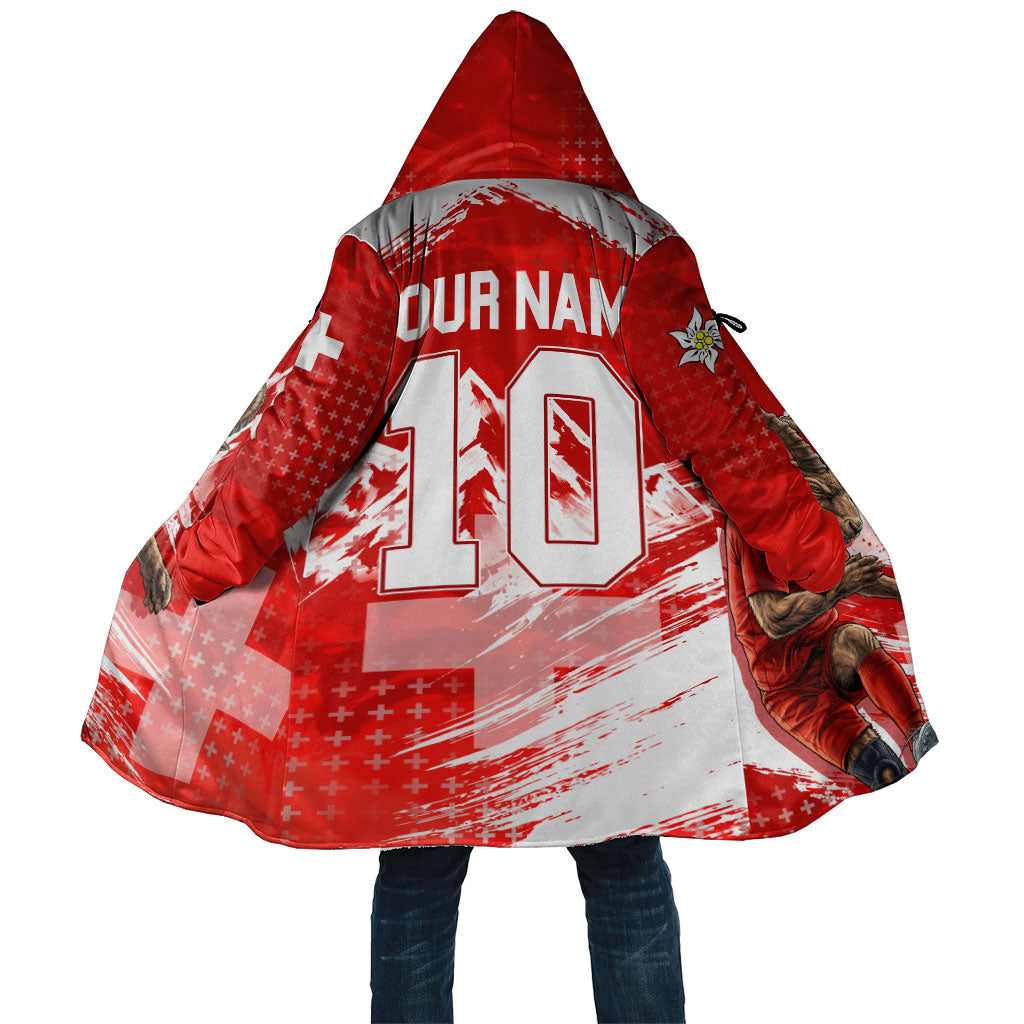 Personalized Switzerland Football Alpine Goat Cloak Swiss Flag Snow Mountain - Soccer Mascot