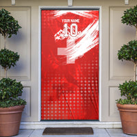 Personalized Switzerland Football Alpine Goat Door Cover Swiss Flag Snow Mountain - Soccer Mascot