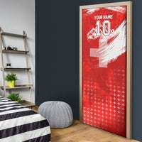 Personalized Switzerland Football Alpine Goat Door Cover Swiss Flag Snow Mountain - Soccer Mascot