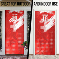 Personalized Switzerland Football Alpine Goat Door Cover Swiss Flag Snow Mountain - Soccer Mascot