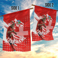 Personalized Switzerland Football Alpine Goat Garden Flag Swiss Flag Snow Mountain - Soccer Mascot
