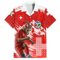 Personalized Switzerland Football Alpine Goat Hawaiian Shirt Swiss Flag Snow Mountain - Soccer Mascot