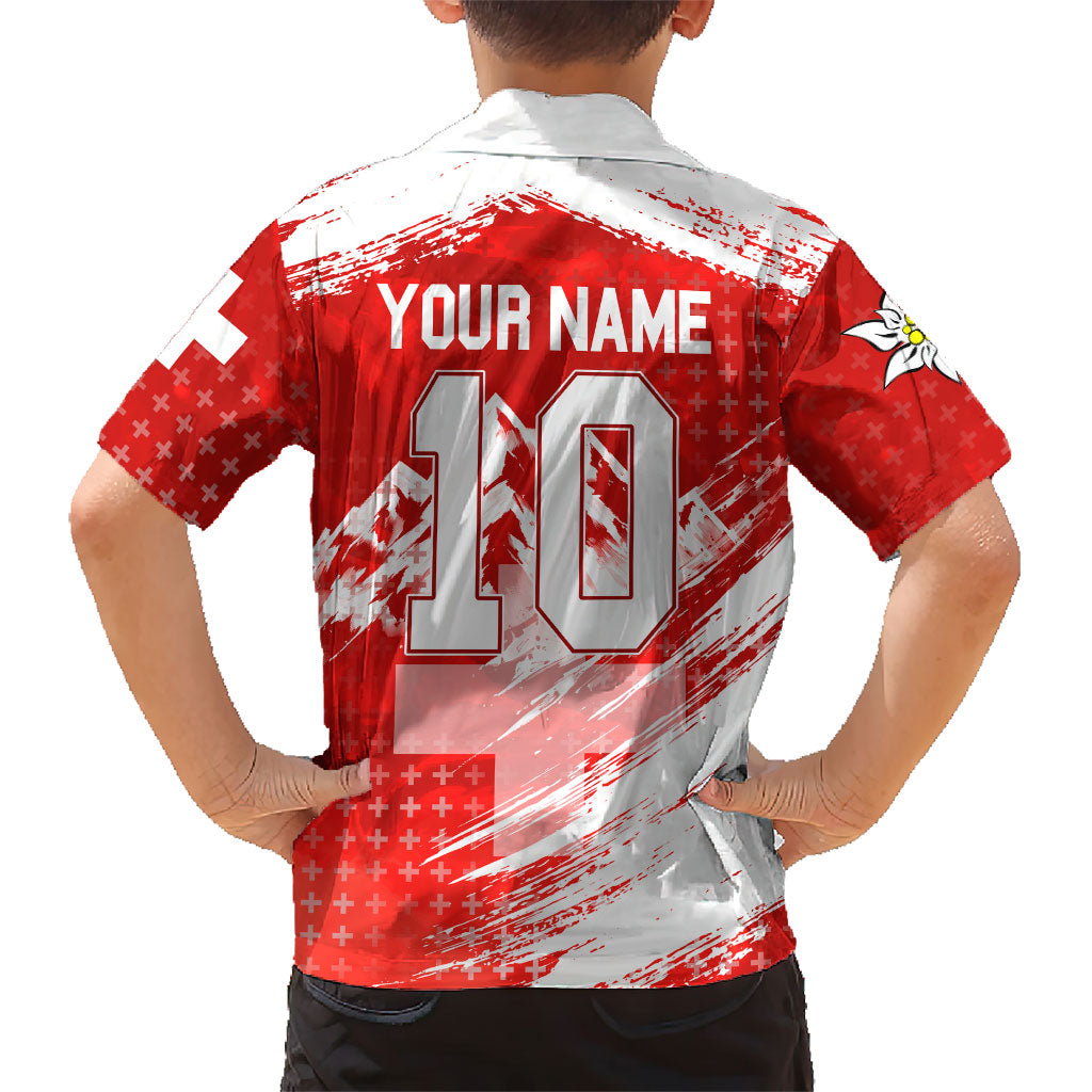 Personalized Switzerland Football Alpine Goat Hawaiian Shirt Swiss Flag Snow Mountain - Soccer Mascot