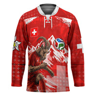 Personalized Switzerland Football Alpine Goat Hockey Jersey Swiss Flag Snow Mountain - Soccer Mascot
