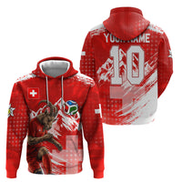Personalized Switzerland Football Alpine Goat Hoodie Swiss Flag Snow Mountain - Soccer Mascot