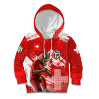 Personalized Switzerland Football Alpine Goat Kid Hoodie Swiss Flag Snow Mountain - Soccer Mascot