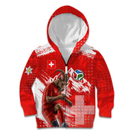 Personalized Switzerland Football Alpine Goat Kid Hoodie Swiss Flag Snow Mountain - Soccer Mascot