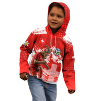 Personalized Switzerland Football Alpine Goat Kid Hoodie Swiss Flag Snow Mountain - Soccer Mascot
