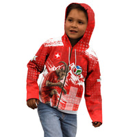 Personalized Switzerland Football Alpine Goat Kid Hoodie Swiss Flag Snow Mountain - Soccer Mascot