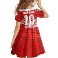 Personalized Switzerland Football Alpine Goat Kid Short Sleeve Dress Swiss Flag Snow Mountain - Soccer Mascot