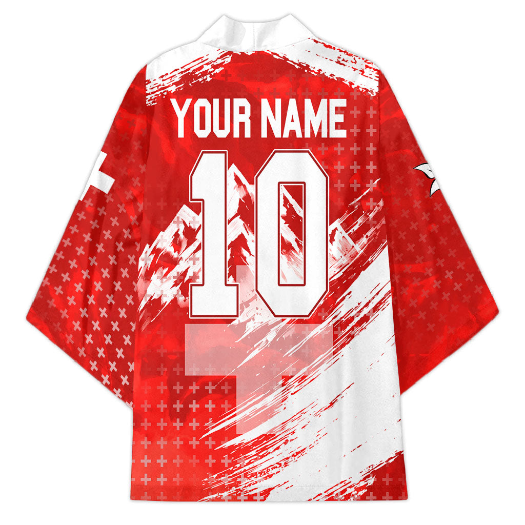 Personalized Switzerland Football Alpine Goat Kimono Swiss Flag Snow Mountain - Soccer Mascot