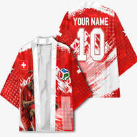 Personalized Switzerland Football Alpine Goat Kimono Swiss Flag Snow Mountain - Soccer Mascot