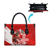 Personalized Switzerland Football Alpine Goat Leather Bag Swiss Flag Snow Mountain - Soccer Mascot