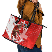 Personalized Switzerland Football Alpine Goat Leather Tote Bag Swiss Flag Snow Mountain - Soccer Mascot