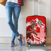 Personalized Switzerland Football Alpine Goat Luggage Cover Swiss Flag Snow Mountain - Soccer Mascot