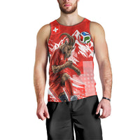 Personalized Switzerland Football Alpine Goat Men Tank Top Swiss Flag Snow Mountain - Soccer Mascot