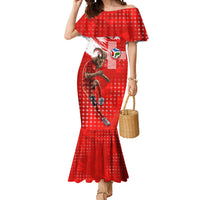 Personalized Switzerland Football Alpine Goat Mermaid Dress Swiss Flag Snow Mountain - Soccer Mascot