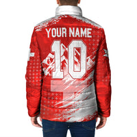 Personalized Switzerland Football Alpine Goat Padded Jacket Swiss Flag Snow Mountain - Soccer Mascot