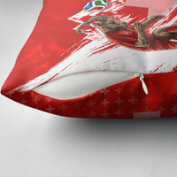 Personalized Switzerland Football Alpine Goat Pillow Cover Swiss Flag Snow Mountain - Soccer Mascot