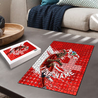 Personalized Switzerland Football Alpine Goat Puzzle Swiss Flag Snow Mountain - Soccer Mascot
