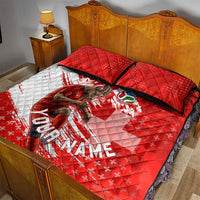 Personalized Switzerland Football Alpine Goat Quilt Bed Set Swiss Flag Snow Mountain - Soccer Mascot