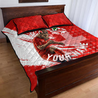 Personalized Switzerland Football Alpine Goat Quilt Bed Set Swiss Flag Snow Mountain - Soccer Mascot