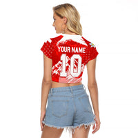 Personalized Switzerland Football Alpine Goat Raglan Cropped T Shirt Swiss Flag Snow Mountain - Soccer Mascot