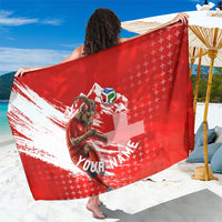 Personalized Switzerland Football Alpine Goat Sarong Swiss Flag Snow Mountain - Soccer Mascot