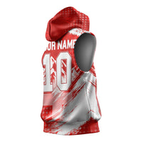 Personalized Switzerland Football Alpine Goat Sleeveless Hoodie Swiss Flag Snow Mountain - Soccer Mascot