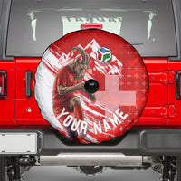 Personalized Switzerland Football Alpine Goat Spare Tire Cover Swiss Flag Snow Mountain - Soccer Mascot