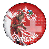 Personalized Switzerland Football Alpine Goat Spare Tire Cover Swiss Flag Snow Mountain - Soccer Mascot