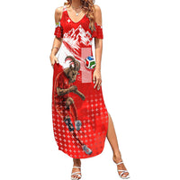 Personalized Switzerland Football Alpine Goat Summer Maxi Dress Swiss Flag Snow Mountain - Soccer Mascot
