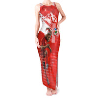 Personalized Switzerland Football Alpine Goat Tank Maxi Dress Swiss Flag Snow Mountain - Soccer Mascot