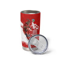 Personalized Switzerland Football Alpine Goat Tumbler Cup Swiss Flag Snow Mountain - Soccer Mascot