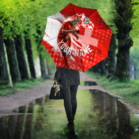 Personalized Switzerland Football Alpine Goat Umbrella Swiss Flag Snow Mountain - Soccer Mascot