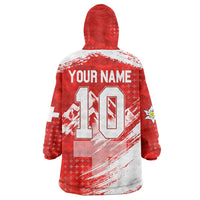 Personalized Switzerland Football Alpine Goat Wearable Blanket Hoodie Swiss Flag Snow Mountain - Soccer Mascot