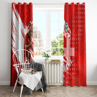 Personalized Switzerland Football Alpine Goat Window Curtain Swiss Flag Snow Mountain - Soccer Mascot