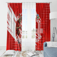 Personalized Switzerland Football Alpine Goat Window Curtain Swiss Flag Snow Mountain - Soccer Mascot