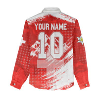 Personalized Switzerland Football Alpine Goat Women Casual Shirt Swiss Flag Snow Mountain - Soccer Mascot