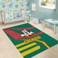 Grenada Area Rug with Cocoa Bean Mascot and National Flag Colors - Wonder Print Shop