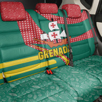 Grenada Back Car Seat Cover with Cocoa Bean Mascot and National Flag Colors - Wonder Print Shop