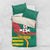 Grenada Bedding Set with Cocoa Bean Mascot and National Flag Colors - Wonder Print Shop