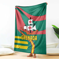 Grenada Blanket with Cocoa Bean Mascot and National Flag Colors - Wonder Print Shop