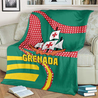 Grenada Blanket with Cocoa Bean Mascot and National Flag Colors - Wonder Print Shop
