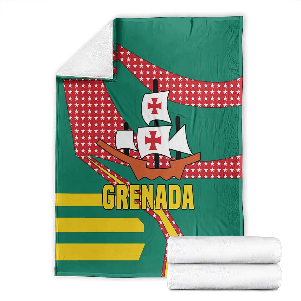 Grenada Blanket with Cocoa Bean Mascot and National Flag Colors - Wonder Print Shop