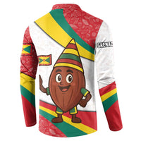 Grenada Button Sweatshirt with Cocoa Bean Mascot and National Flag Colors - Wonder Print Shop
