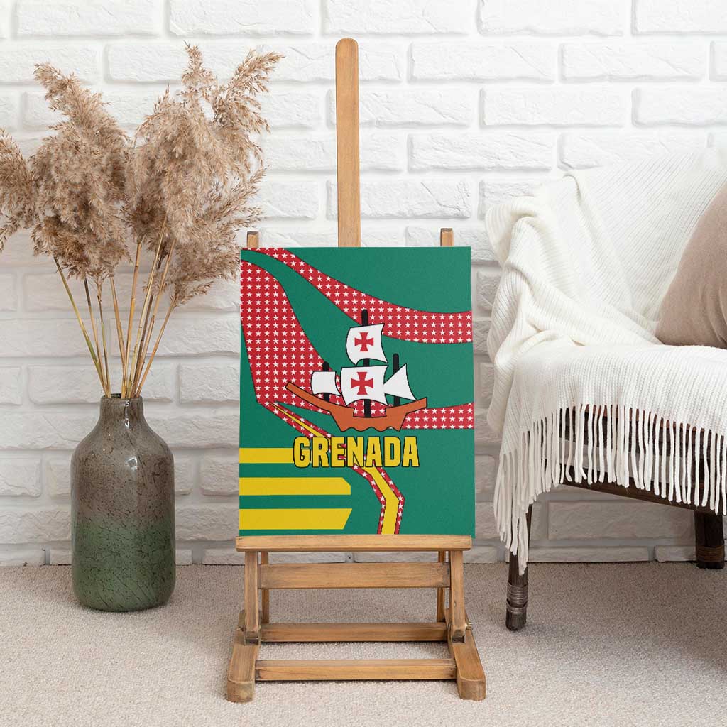 Grenada Canvas Wall Art with Cocoa Bean Mascot and National Flag Colors - Wonder Print Shop