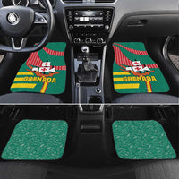 Grenada Car Mats with Cocoa Bean Mascot and National Flag Colors - Wonder Print Shop