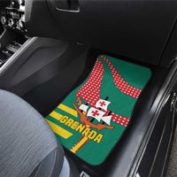 Grenada Car Mats with Cocoa Bean Mascot and National Flag Colors - Wonder Print Shop