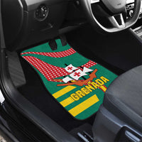 Grenada Car Mats with Cocoa Bean Mascot and National Flag Colors - Wonder Print Shop